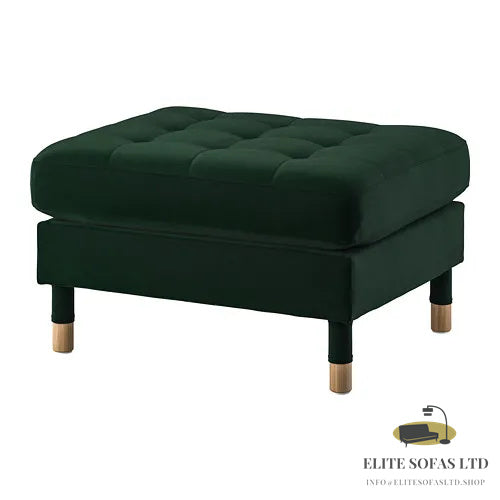 ELITE SOFAS footstool, Djuparp dark green/wood