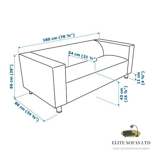 ELITE SOFAS 2-seat sofa, Vissle grey