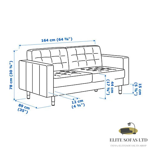ELITE SOFAS 2-seat sofa, Grann/Bomstad golden-brown/wood