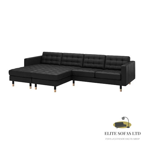 ELITE SOFAS 4-seat sofa with chaise longues, Grann/Bomstad black/wood