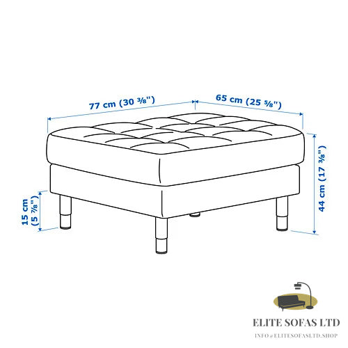 ELITE SOFAS footstool, Djuparp dark green/wood